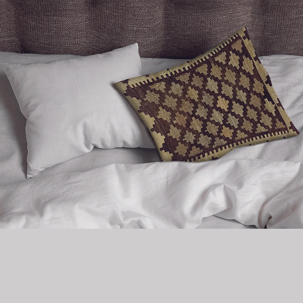 Kilim -Handwoven -Walnut- Cushion- Cover