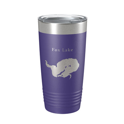 Fox Lake Map Tumbler Travel Mug Insulated Laser Engraved Coffee Cup Wisconsin 20 oz-15