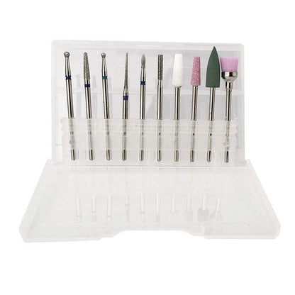 10Pcs Diamond Nail Drill Bits Set - Electric Manicure and Pedicure Tool-1