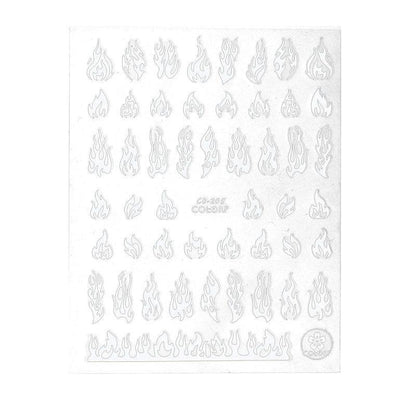3D Flame Nail Stickers Fire Design Manicure Decals Self Adhesive Nail Art Sheet-1