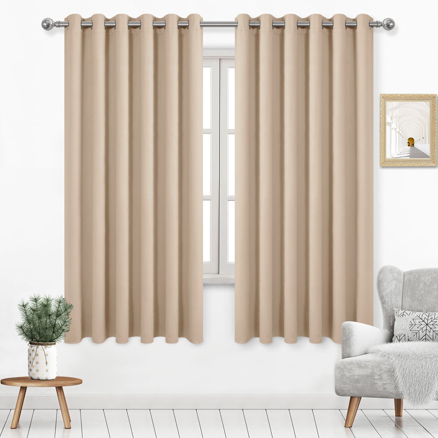 DWCN Grommet Blackout Curtains, Set of 2 Panels-5