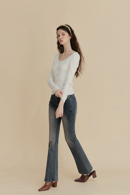 Dinut Vintage Washed Bootcut Denim-1