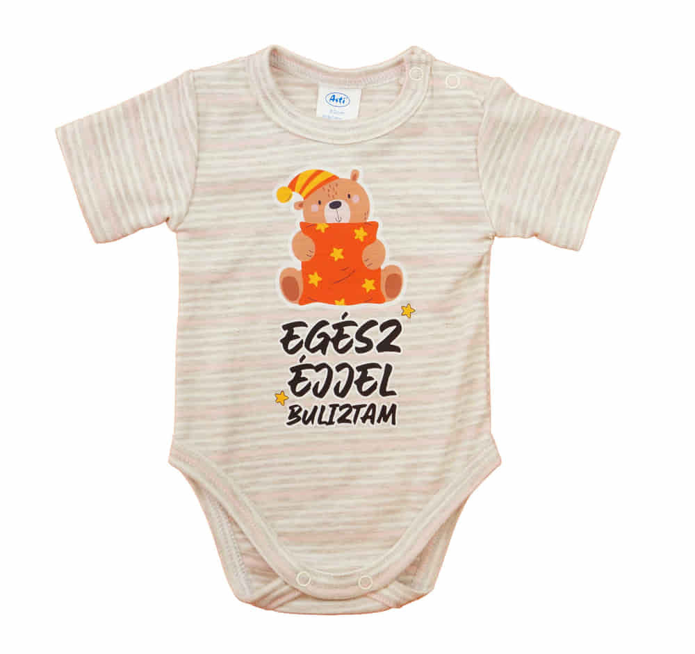 Feliratos rövid ujjú baba body-0