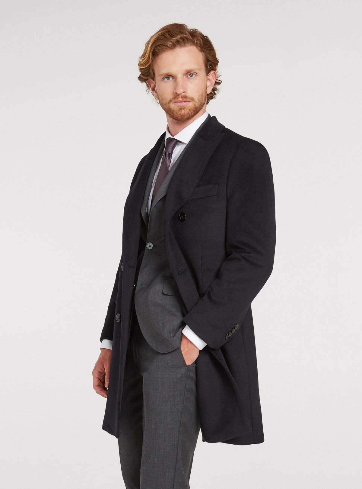 Cappotto doppiopetto in misto cashmere-0