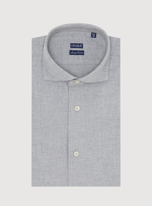 Camicia tinta unita in flanella-0