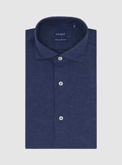 Camicia tinta unita in flanella-0