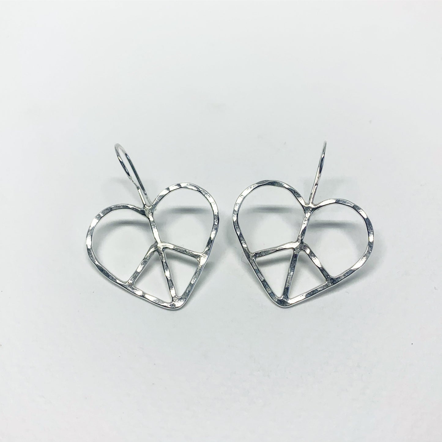 Heart Shaped Peace Sign Earrings-0