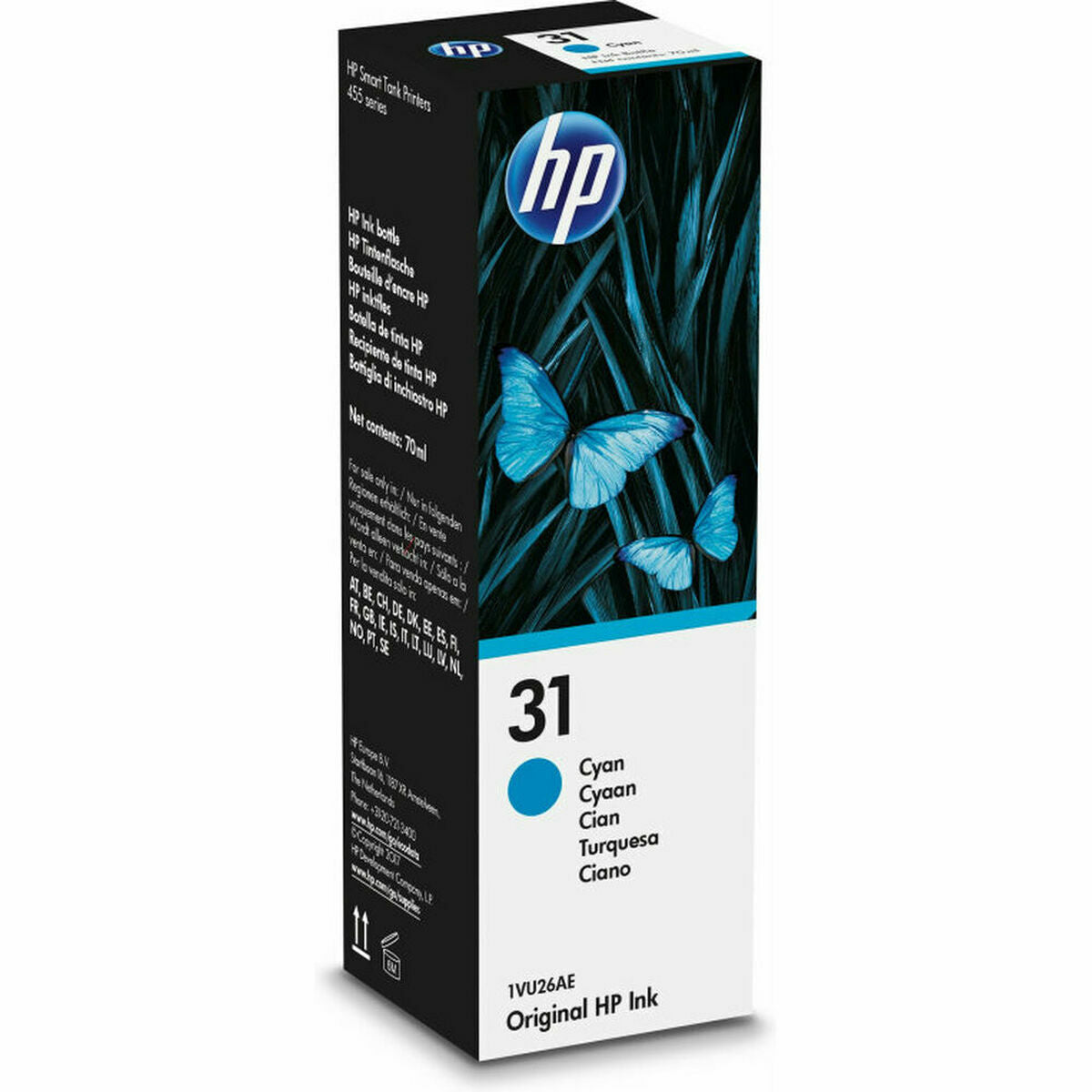 Ink for cartridge refills HP 31 70-ml Cyan Original Ink Bottle Cyan-0