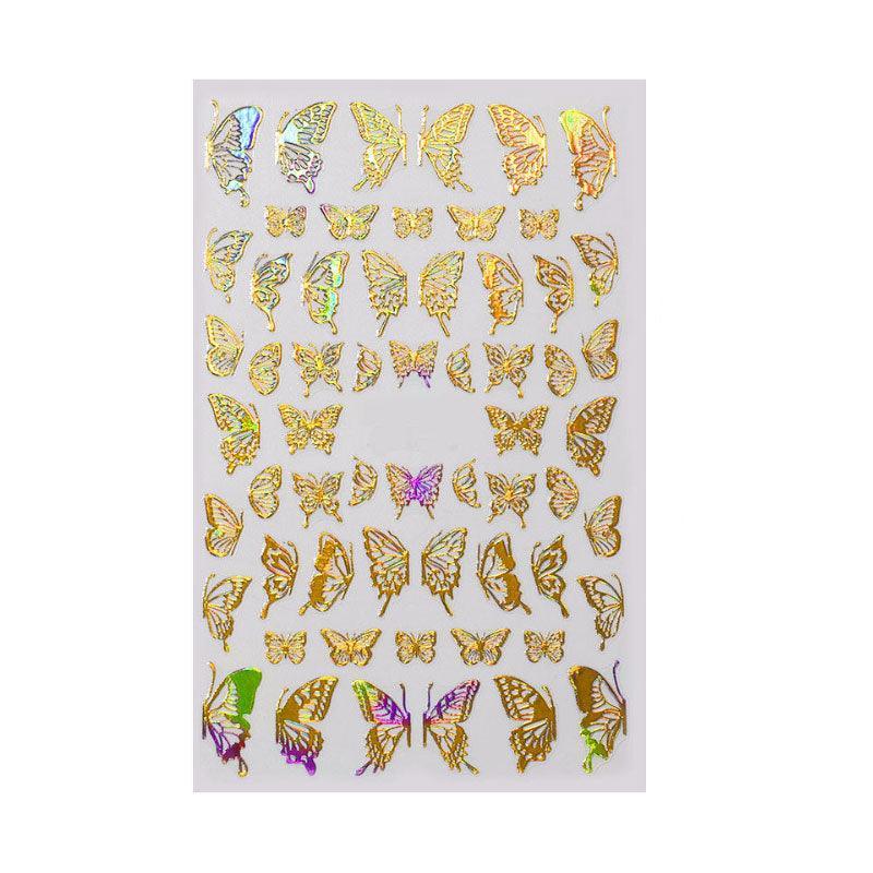 3D Nail Butterfly Design Sticker Decor Decal Holographic Laser Nail Art Sticker-5