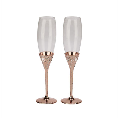 Galaxy Rose Gold Champagne Flutes Set-0
