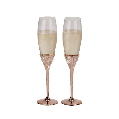 Galaxy Rose Gold Champagne Flutes Set-1