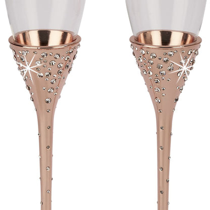 Galaxy Rose Gold Champagne Flutes Set-2