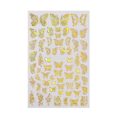 3D Nail Butterfly Design Sticker Decor Decal Holographic Laser Nail Art Sticker-6