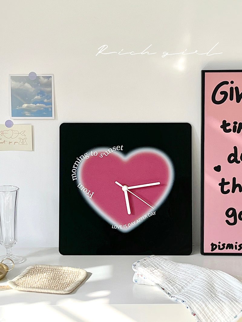 Heart-Shaped Acrylic Wall Clock-1