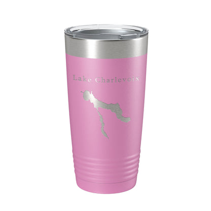 Lake Charlevoix Map Tumbler Travel Mug Insulated Laser Engraved Coffee Cup Michigan 20 oz-14