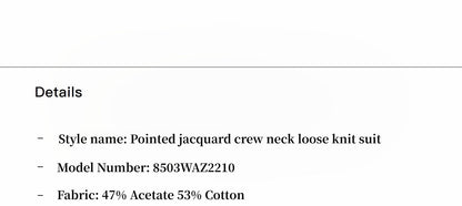 Customized Acetate Cotton Geometric Lines Knitted Suit-3