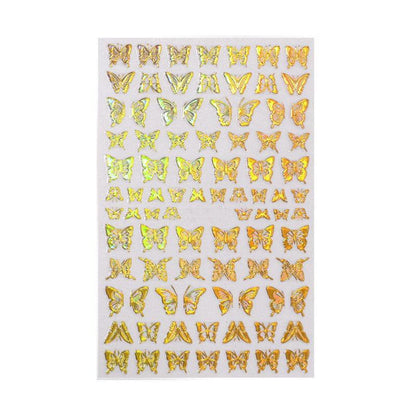 3D Nail Butterfly Design Sticker Decor Decal Holographic Laser Nail Art Sticker-7