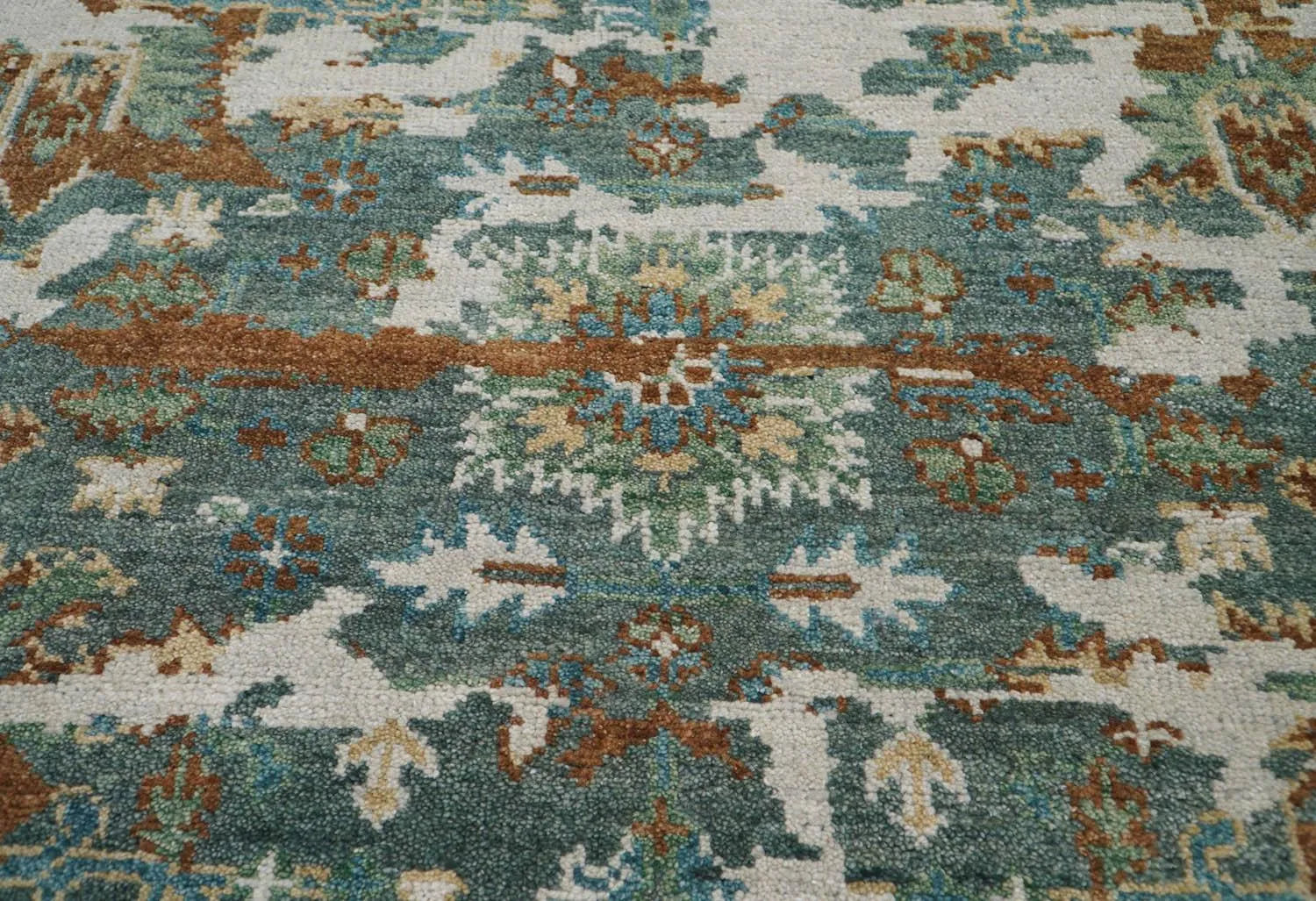 7' 10''x10' 1'' Hand Knotted LoomBloom Muted Turkish Oushak 100% Wool Transitional Oriental Area Rug Beige, Rust Color-3