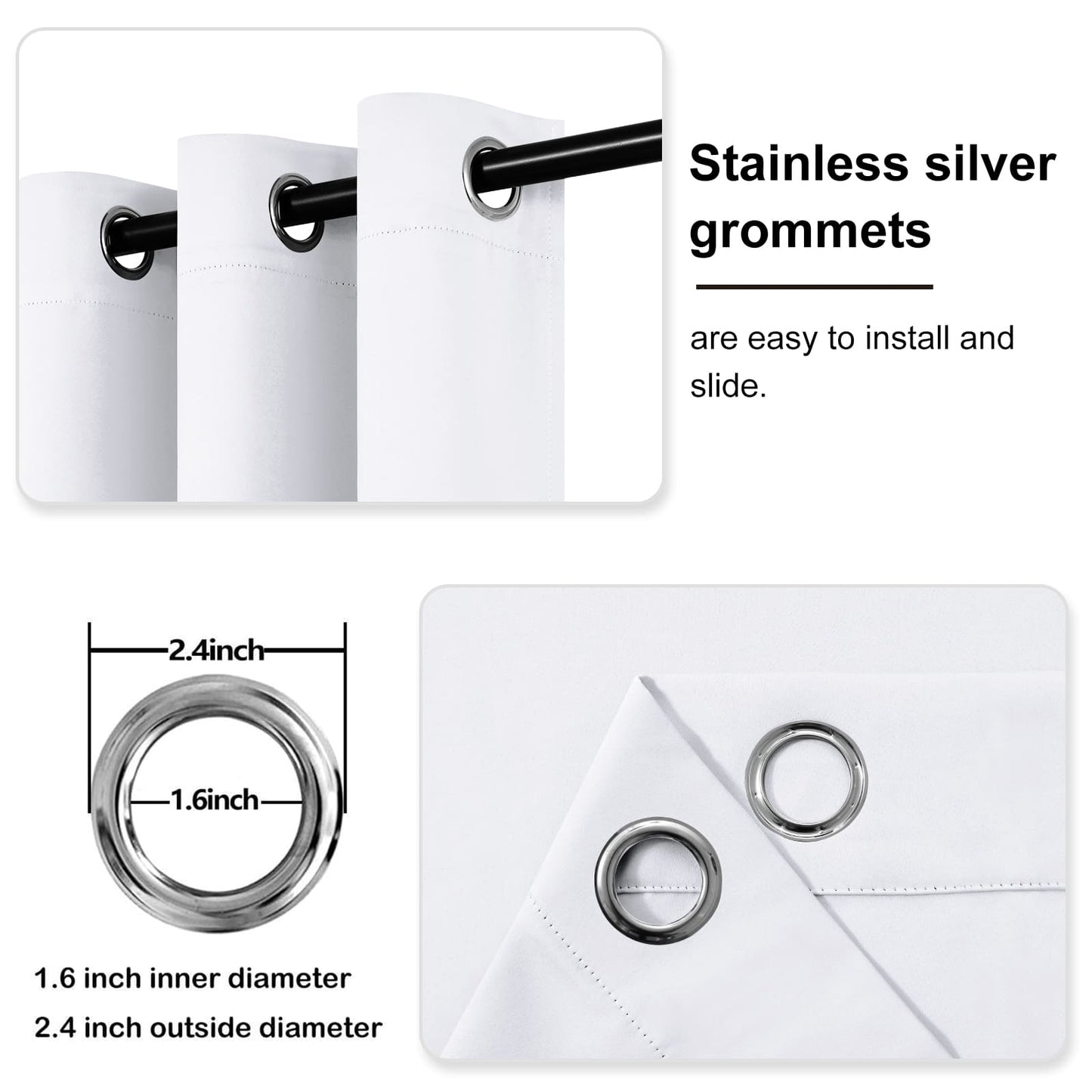 DWCN Grommet Blackout Curtains, Set of 2 Panels-3