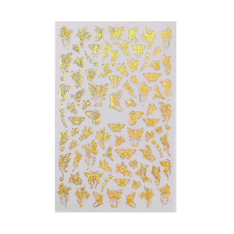 3D Nail Butterfly Design Sticker Decor Decal Holographic Laser Nail Art Sticker-8