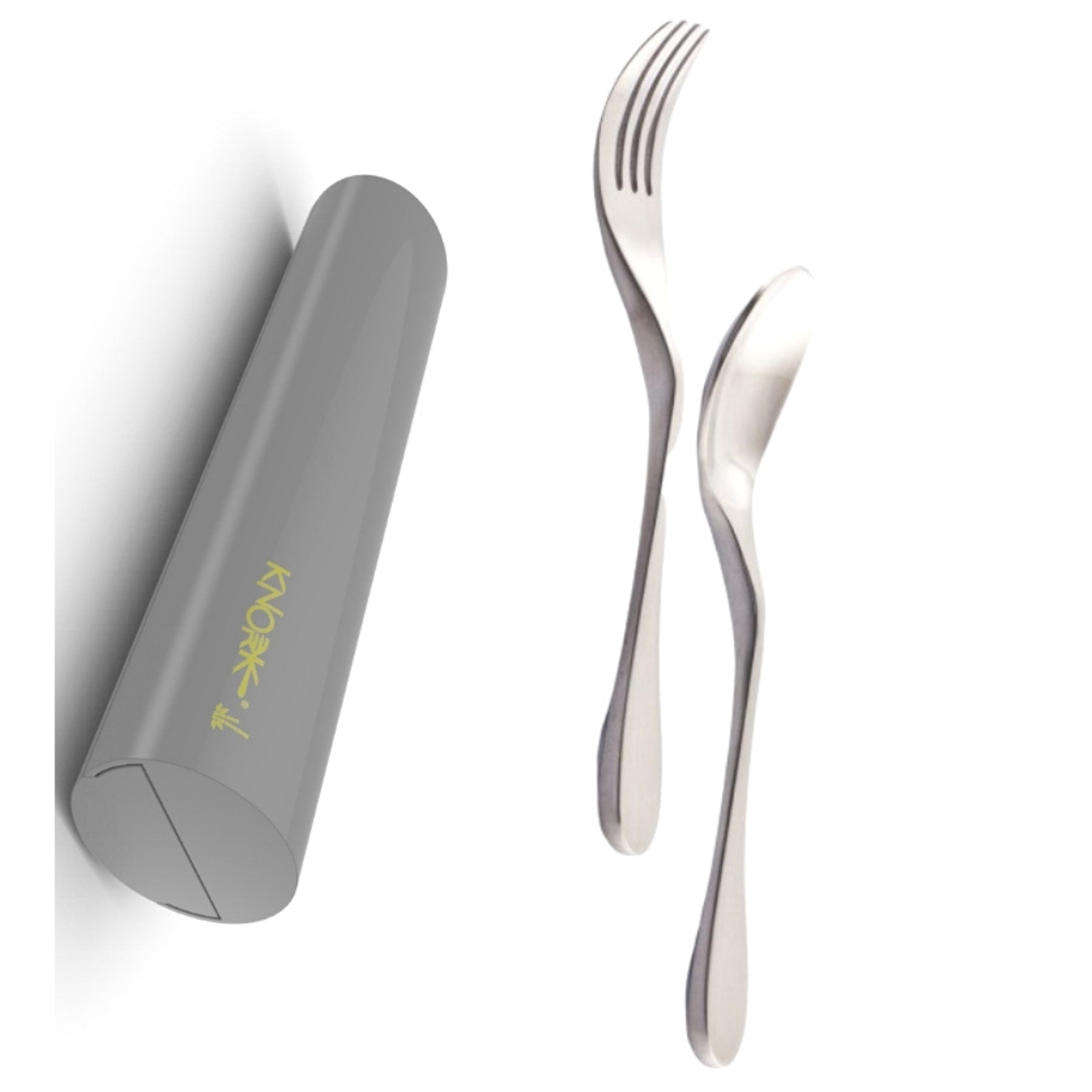 Eco Travel Set, 2 Piece Utensil Plus Case, Silver-0