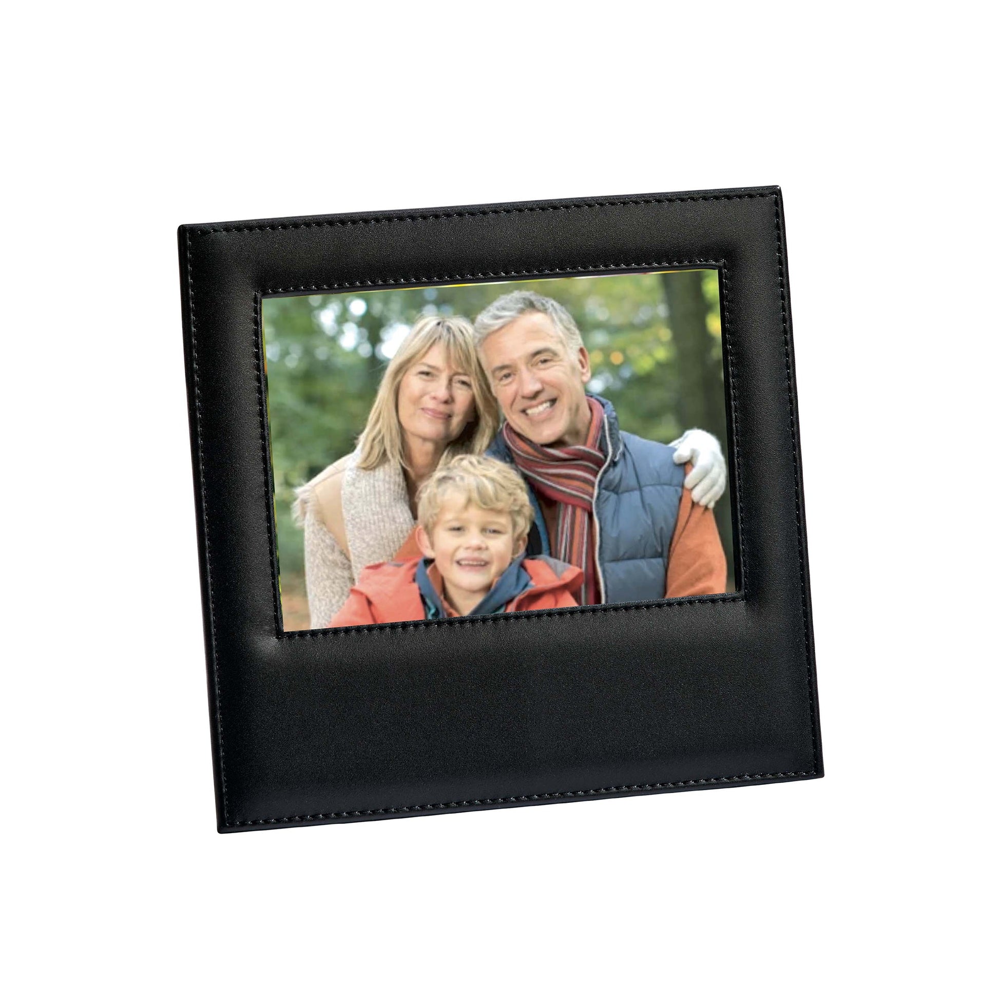 Black Leather Frame Holds 5" X 7" Photo-0