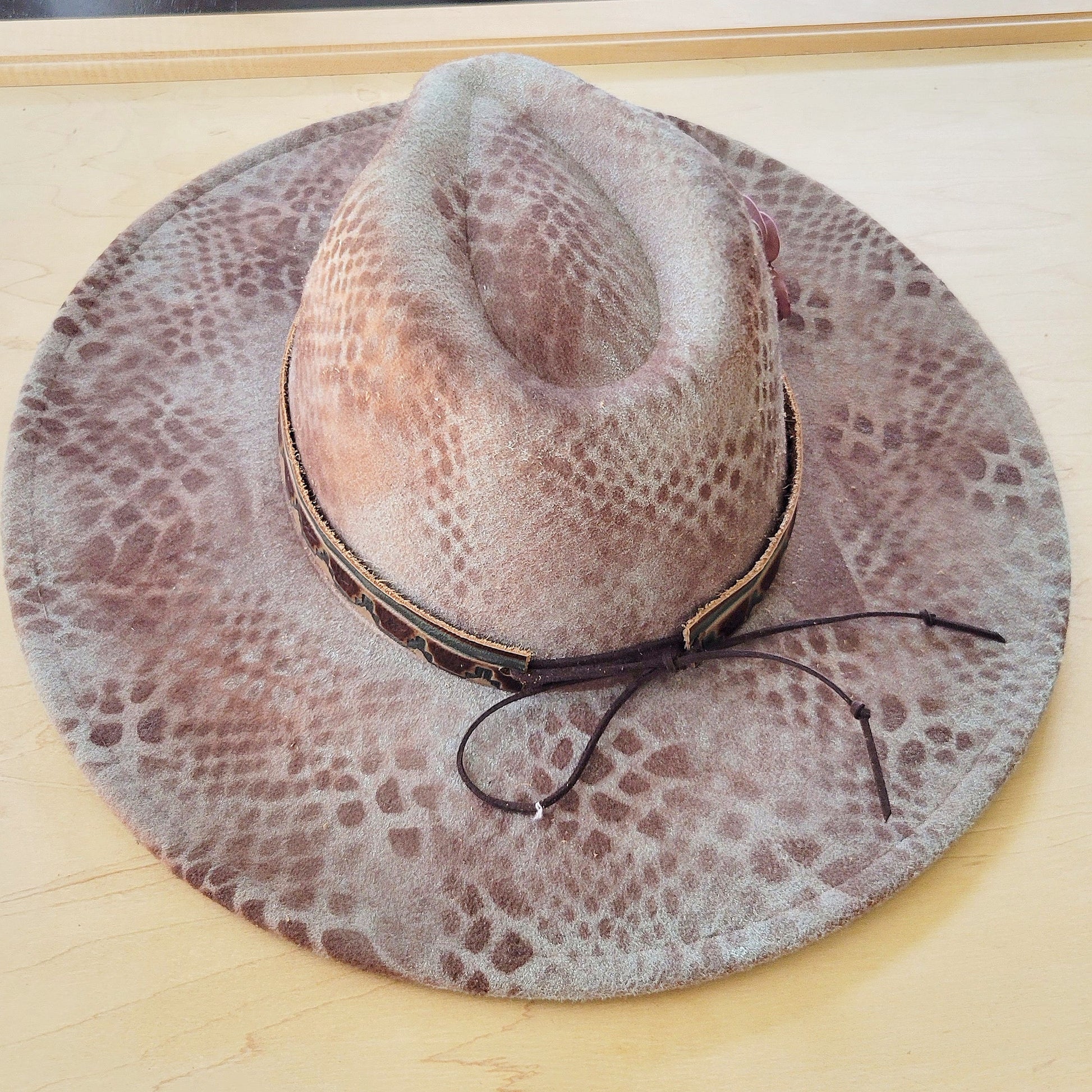 CUSTOM Hand-Painted Branded Cowgirl Western Boho Hat A89-4