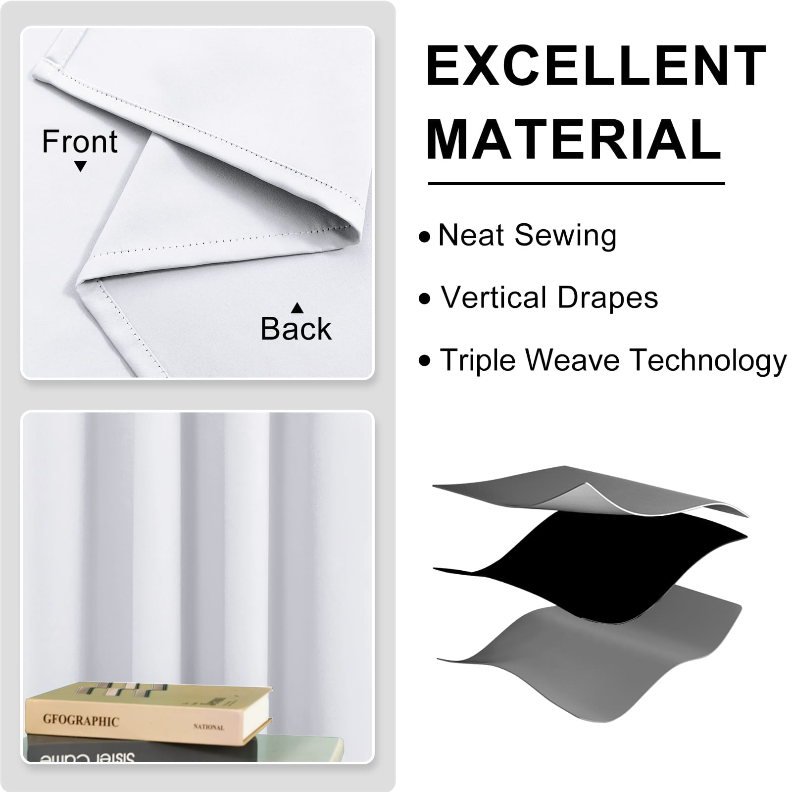 DWCN Grommet Blackout Curtains, Set of 2 Panels-4