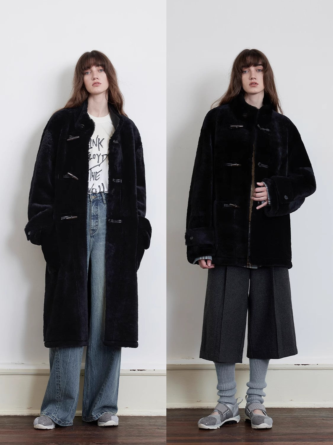 Fireladyfur Women's Long Sheepskin Jacket with Stand Collar“Dreamer”-4