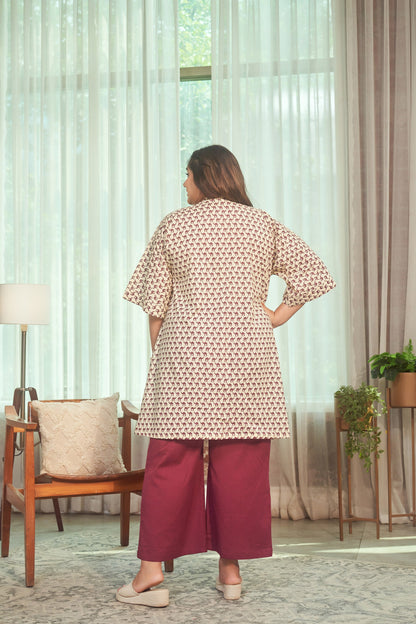 Camel Print  Jacket Culotte Set (Set of 2)-3