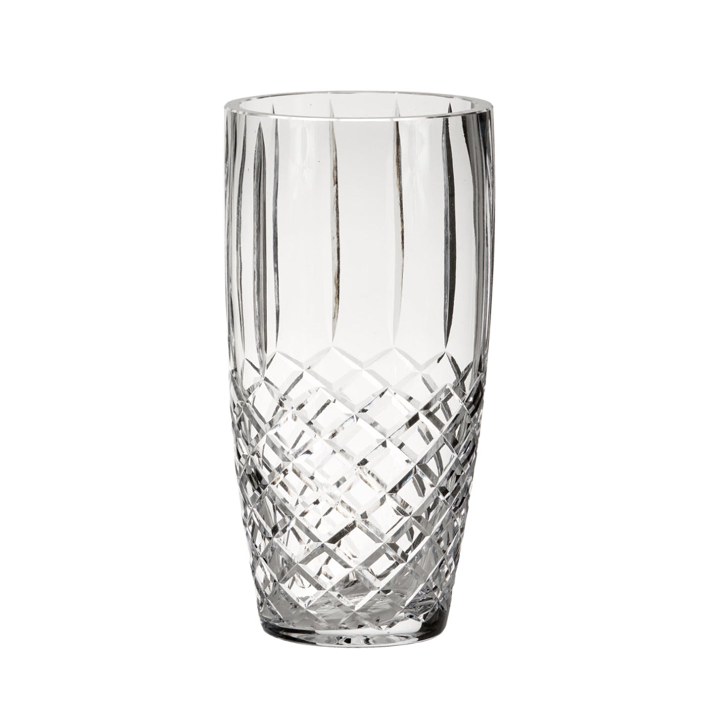 Crystal Linear Vase With Medallion Ii Pattern, 10" X 5"-0