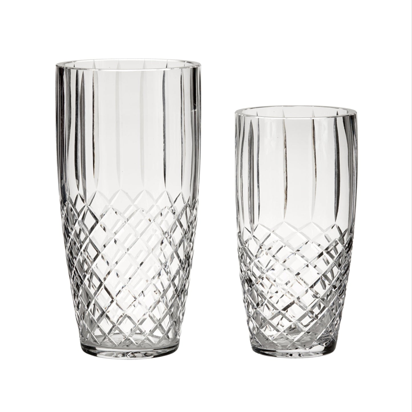 Crystal Linear Vase With Medallion Ii Pattern, 10" X 5"-1
