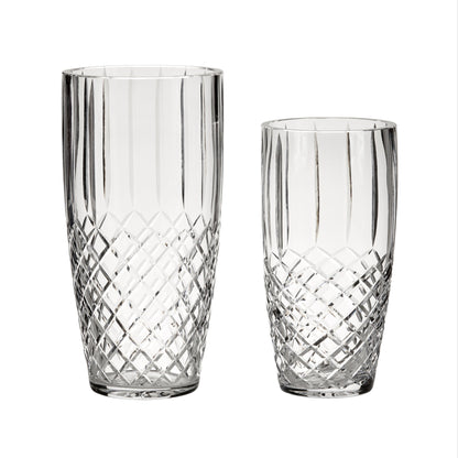 Crystal Linear Vase With Medallion Ii Pattern, 10" X 5"-1