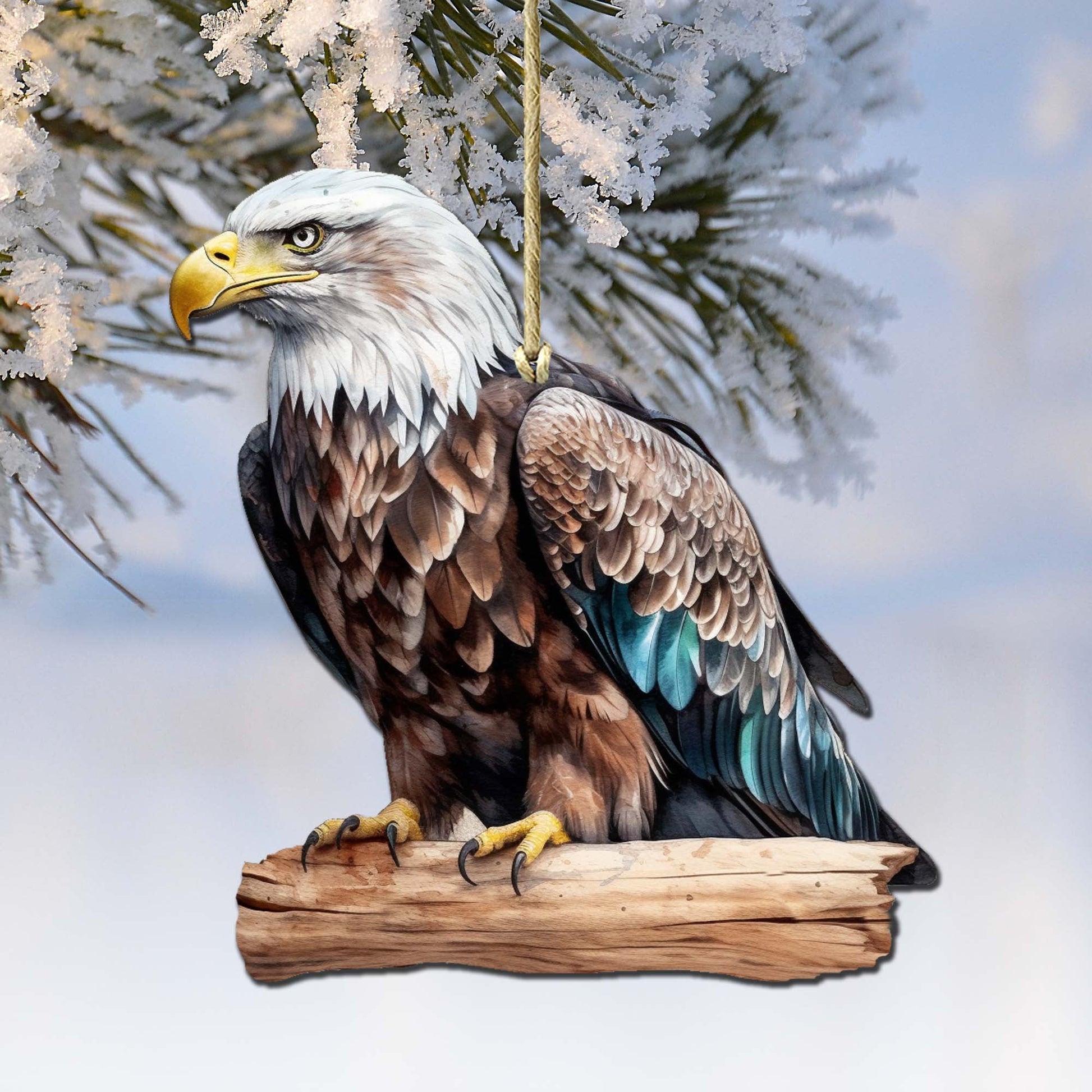Bald Eagle Wooden Ornaments by G.Debrekht - Wildlife Holiday Decor - 8710101-2-0