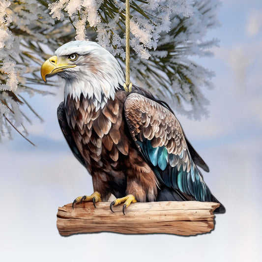 Bald Eagle Wooden Ornaments by G.Debrekht - Wildlife Holiday Decor - 8710101-2-0