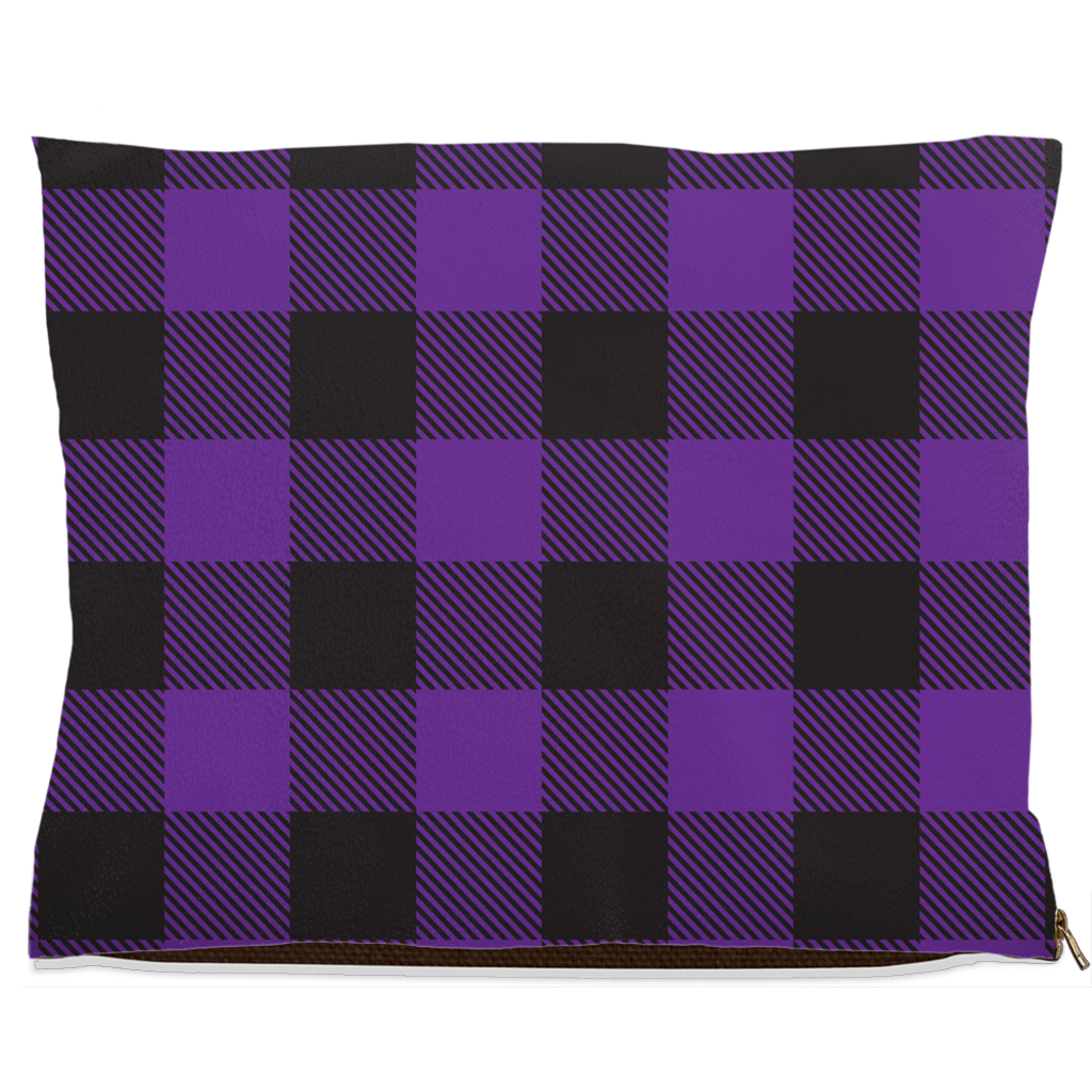 Buffalo Plaid Purple Dog Bed-5