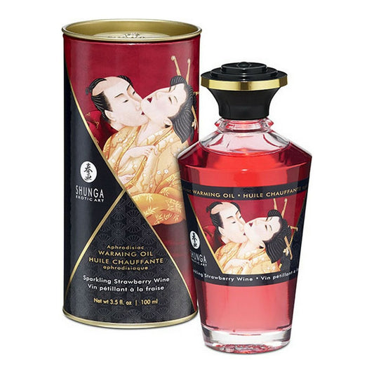 Erotic Massage Oil Shunga SHU127-SPARKLING STRAWBERRY WINE 100 ml Strawberry-0
