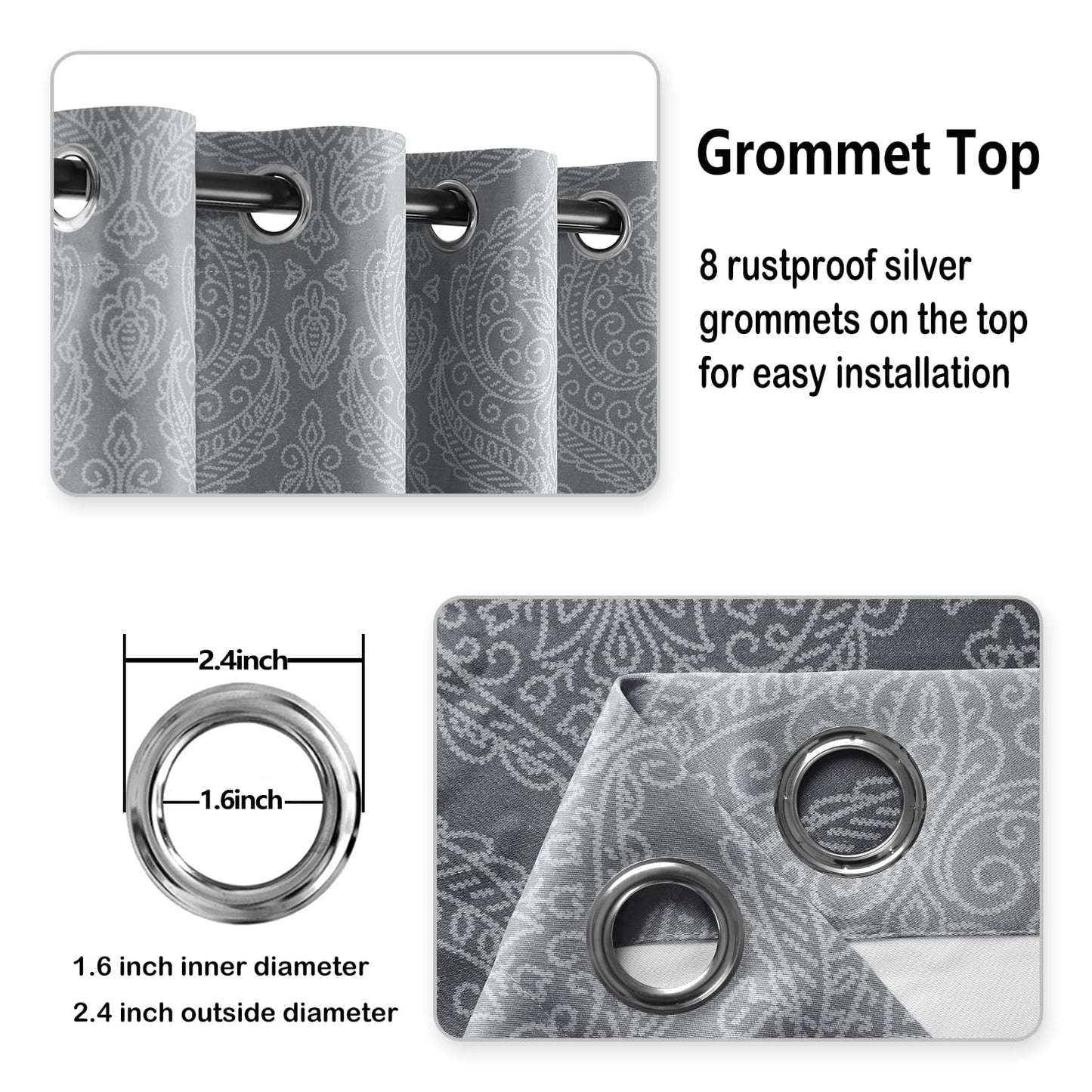 DWCN Ombre Blackout Curtains, Set of 2 Panels-4