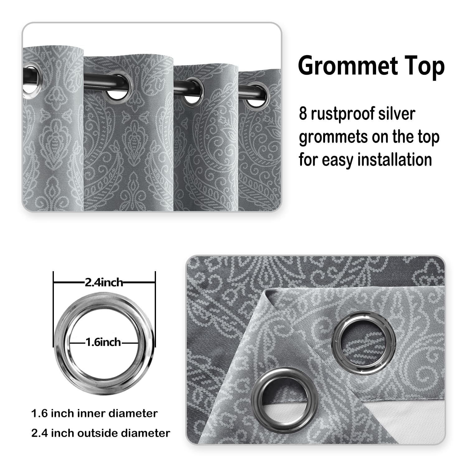 DWCN Ombre Blackout Curtains, Set of 2 Panels-4