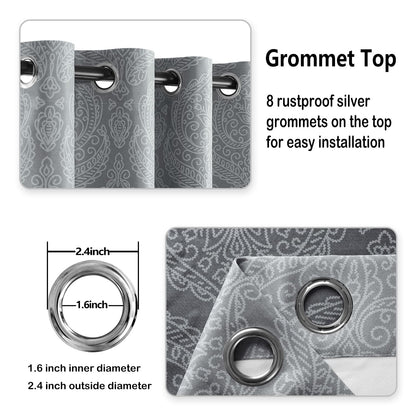 DWCN Ombre Blackout Curtains, Set of 2 Panels-4