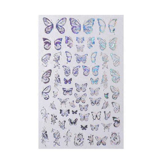 3D Nail Butterfly Design Sticker Decor Decal Holographic Laser Nail Art Sticker-10