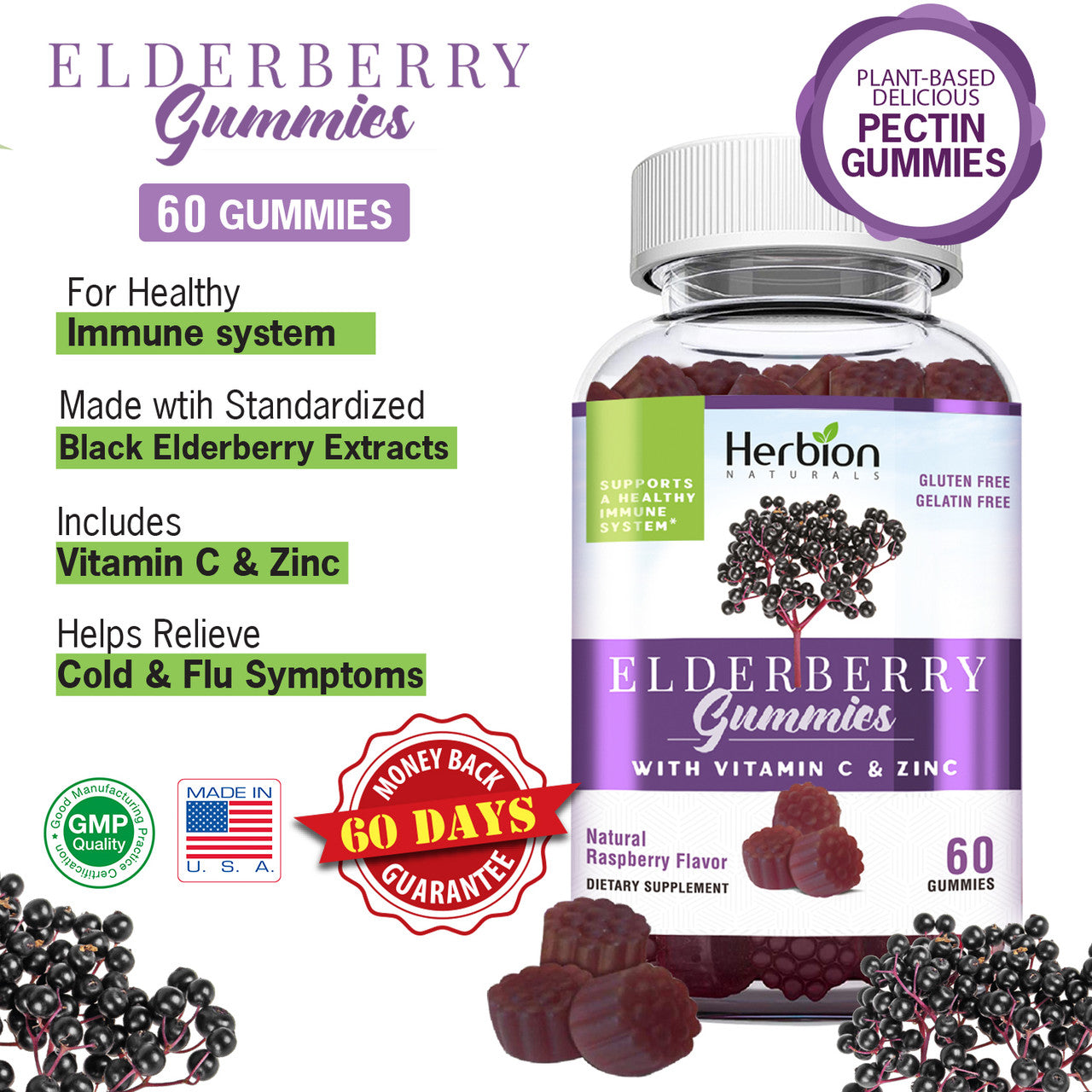 H.N. ELDERBERRY GUMMIES ( 1 X 60 CT   )-4
