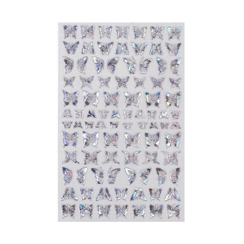 3D Nail Butterfly Design Sticker Decor Decal Holographic Laser Nail Art Sticker-11