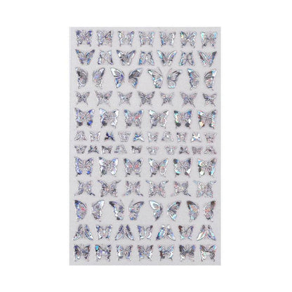 3D Nail Butterfly Design Sticker Decor Decal Holographic Laser Nail Art Sticker-11