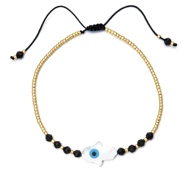 Hamsa Evil Eye Beaded Bracelet-2