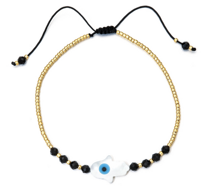 Hamsa Evil Eye Beaded Bracelet-2