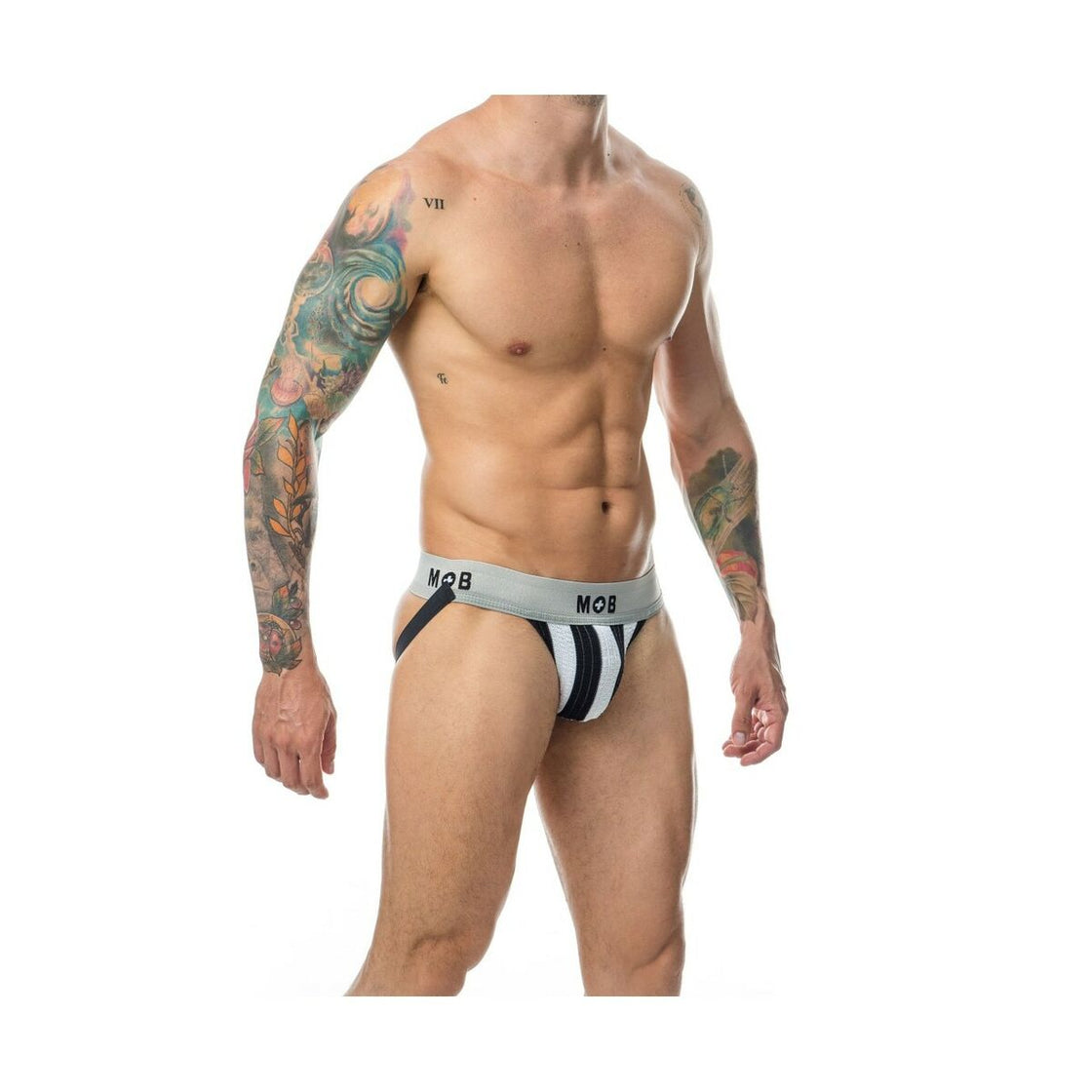 Thong Mob Eroticwear White Black XXL-0
