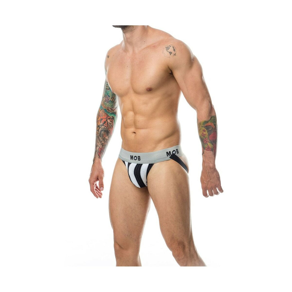 Thong Mob Eroticwear White Black XXL-1