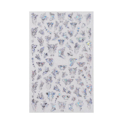 3D Nail Butterfly Design Sticker Decor Decal Holographic Laser Nail Art Sticker-12