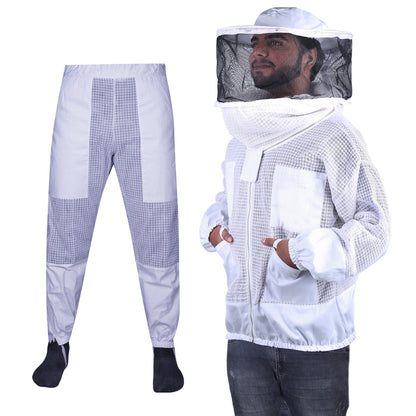 Beekeeping Bee Jacket 3 Layer Mesh Round Head Jacket & Trouser Protective Equipment-0